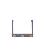 Patère de porte métal noir 3 têtes 25cm | Hashtag Déco