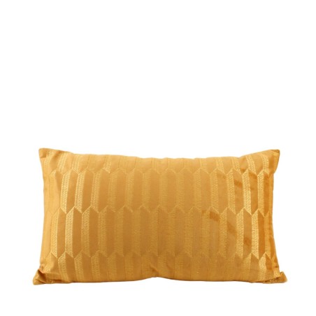 Coussin en velours brodé jaune 30x50cm | Hashtag Déco