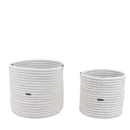 Lot de 2 paniers blancs en corde | Hashtag Déco