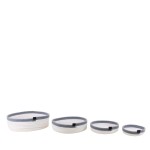 Set de 4 paniers en corde gris et blanc