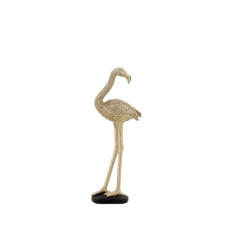 Objet déco flamand rose doré en polyrésine 30cm | Hashtag Déco