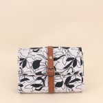 Pochette à bijoux en tissu fleuri marron beige | Hashtag Déco