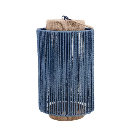 Lanterne en corde bleu marron 40cm | Hashtag Déco