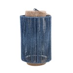 Lanterne en corde bleu marron 40cm | Hashtag Déco