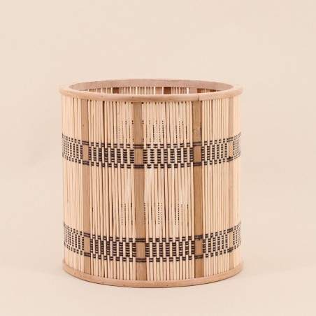 Lot de 3 cache-pots bambou rayé naturel | Hashtag Déco