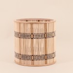 Lot de 3 cache-pots bambou rayé naturel | Hashtag Déco