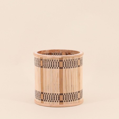 Lot de 3 cache-pots bambou rayé naturel | Hashtag Déco