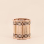 Lot de 3 cache-pots bambou rayé naturel | Hashtag Déco