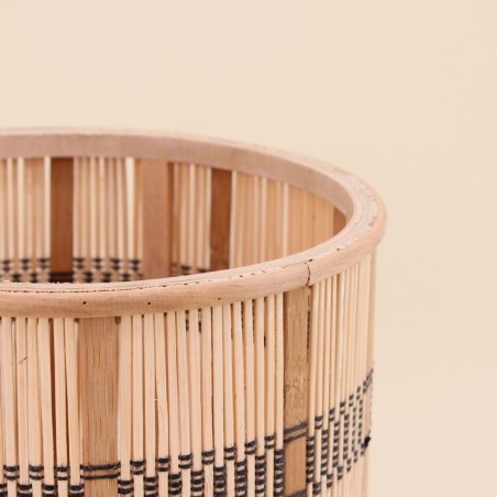 Lot de 3 cache-pots bambou rayé naturel | Hashtag Déco