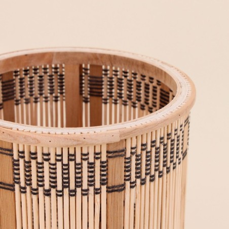 Lot de 3 cache-pots bambou rayé naturel | Hashtag Déco