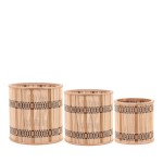 Lot de 3 cache-pots bambou rayé naturel | Hashtag Déco