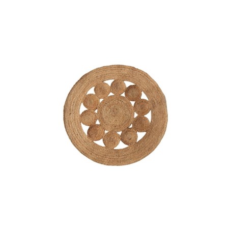 Tapis en jute rond fleur 100cm naturel | Hashtag Déco