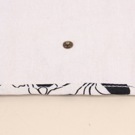 Pochette à bijoux en tissu fleuri marron beige | Hashtag Déco