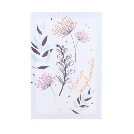 Toile fleurie en coton beige 60x40cm | Hashtag Déco