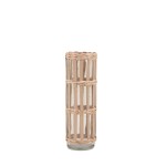 Vase rond verre et fibres naturelles 19,7cm | Hashtag Déco