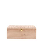 Boite à bijoux bois relief fleuri naturel | Hashtag Déco