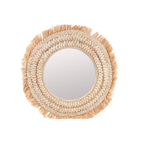 Miroir rond en raphia naturel 50cm | Hashtag Déco