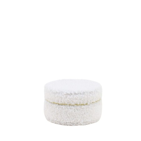 Boite à bijoux tissu bouclette écru 11cm | Hashtag Déco