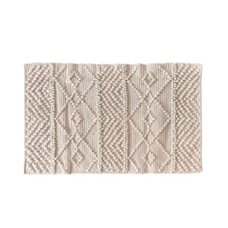 Tapis descente de lit beige en coton 60x110cm | Hashtag Déco