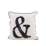 Coussin imprimé noir et blanc 45x45cm en coton | Hashtag Déco