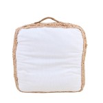 Coussin de sol tissu et jute 40x40cm beige | Hashtag Déco
