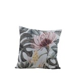 Coussin imprimé floral coton bleu 45x45 cm | Hashtag Déco