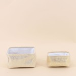 Lot de 2 paniers rectangulaires dorés métal | Hashtag Déco