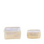 Lot de 2 paniers rectangulaires dorés métal | Hashtag Déco