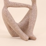 Statuette penseur marbre beige 23cm | Hashtag Déco
