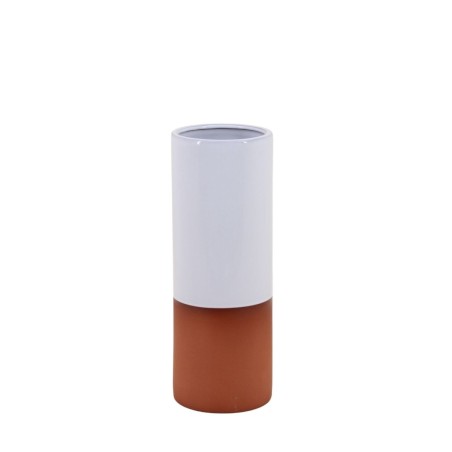 Vase tube céramique bicolore 25cm élégant | Hashtag Déco