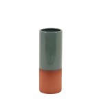 Vase tube céramique bicolore 25cm élégant | Hashtag Déco