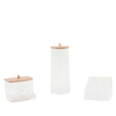 Set de 3 accessoires en bambou blanc pour salle de bain | Hashtag Déco