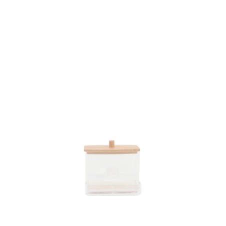 Distributeur coton tiges bambou blanc compact | Hashtag Déco