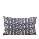 Coussin extérieur tissu motifs géométriques bleu 30x50 | Hashtag Déco