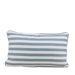 Coussin extérieur rayé en tissu bleu 30x50cm | Hashtag Déco