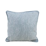 Coussin extérieur motifs organiques bleu coton | Hashtag Déco