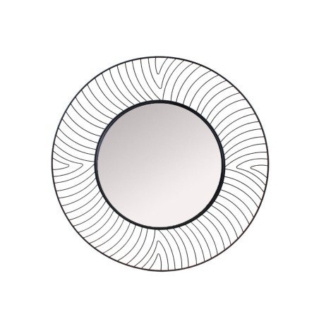 Miroir rond métal courbé noir 50cm élégant | Hashtag Déco