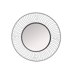 Miroir rond métal courbé noir 50cm élégant | Hashtag Déco