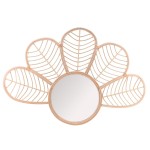 Miroir demi fleur rotin naturel 80x54cm | Hashtag Déco