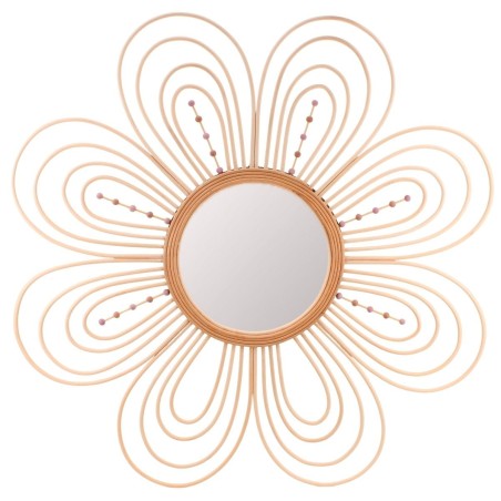 Miroir fleur en rotin naturel 88 cm | Hashtag Déco