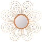 Miroir fleur en rotin naturel 88 cm | Hashtag Déco