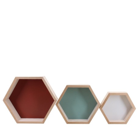 Set de 3 étagères bois hexagonales | Hashtag Déco