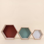 Set de 3 étagères bois hexagonales | Hashtag Déco