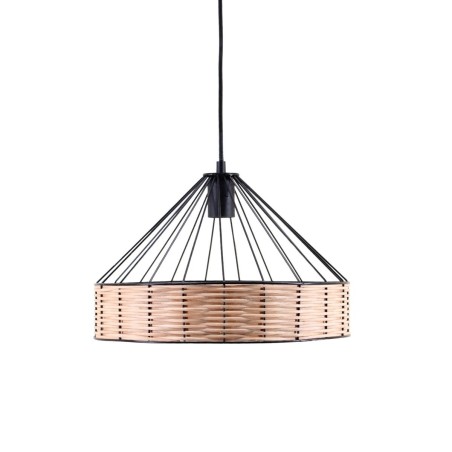 Suspension ronde rotin et métal naturel 35cm | Hashtag Déco