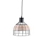 Suspension ronde rotin métal 22cm naturelle | Hashtag Déco