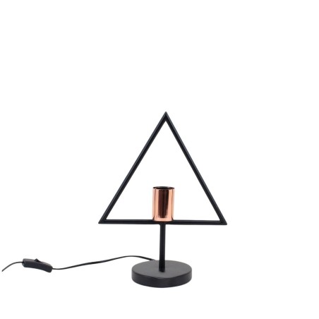 Lampe à poser triangle en métal noir | Hashtag Déco
