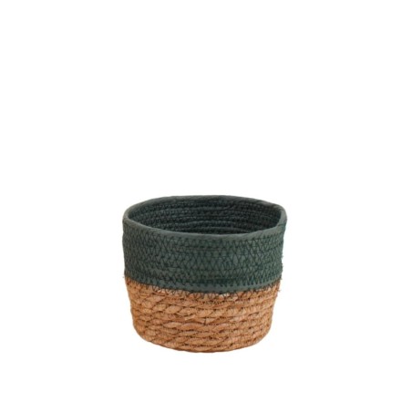 Panier en paille vert naturel 15x12cm | Hashtag Déco