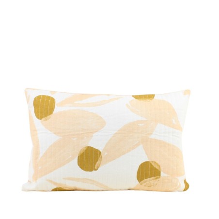 Coussin matelassé feuillage vert coton 40x60cm | Hashtag Dé