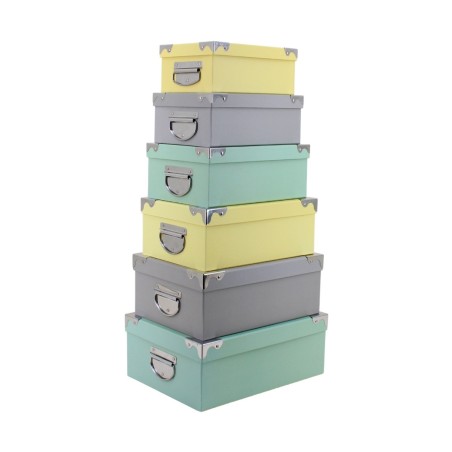 Boites de rangement tricolores en métal | Hashtag Déco