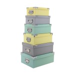 Boites de rangement tricolores en métal | Hashtag Déco